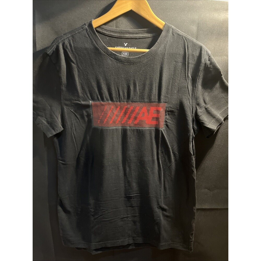 American Eagle Outfitters Flex Men Medium Black Crew Neck Graphic T-shirt